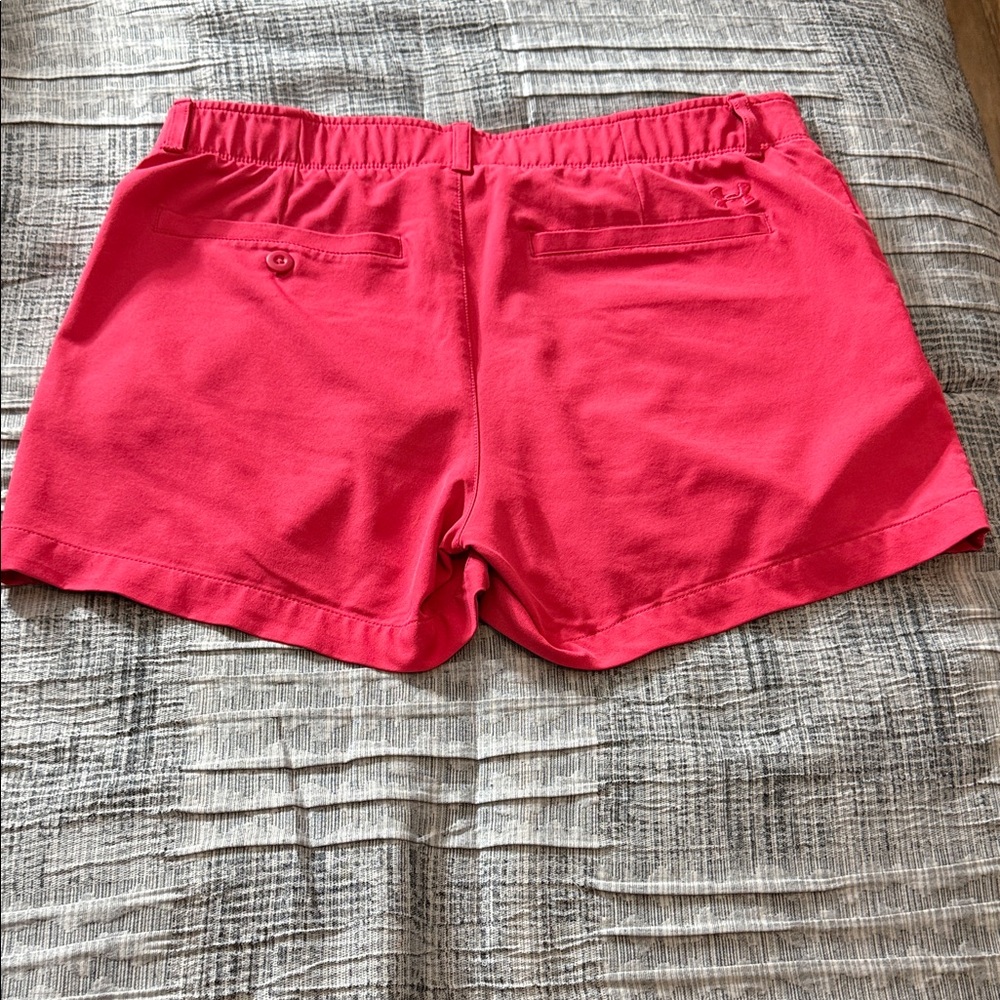 Under Armour Fitted Heatgear Pink Shorts Size 10 - Picture 8 of 8